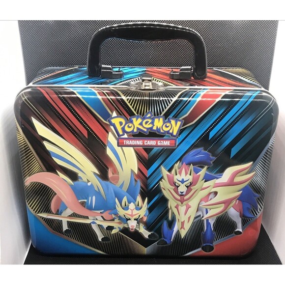 Pokemon Collectors Chest Metal Lunch Box Tin Zacian Zamazenta Sword Shield - Picture 1 of 7